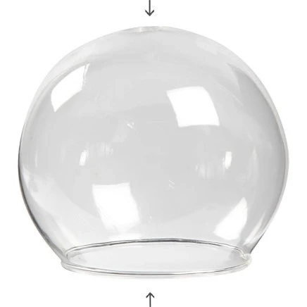 Universal kugleformet glasklokke ø8 cm hul 3,5 mm transparent, 4 stk
