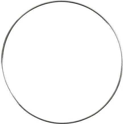 Metalring ø 7 cm, 1,5 mm sølv - 10 stk