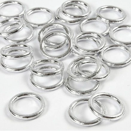 Plastring sølv Ø15 mm, 2 mm tykkelse — 25 stk