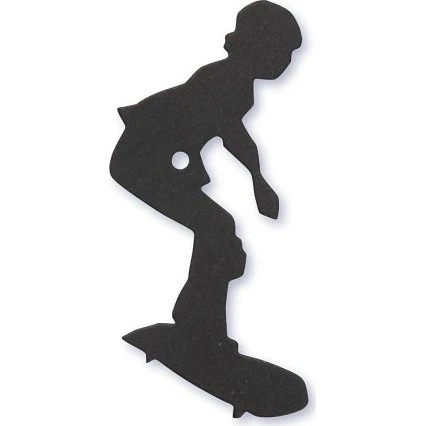 Kartonmærkat Skater 56x67 mm, sort – 10 stk