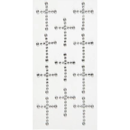 Rhinstenskors selvklæbende 35x25 mm, sølv - 11 stk.