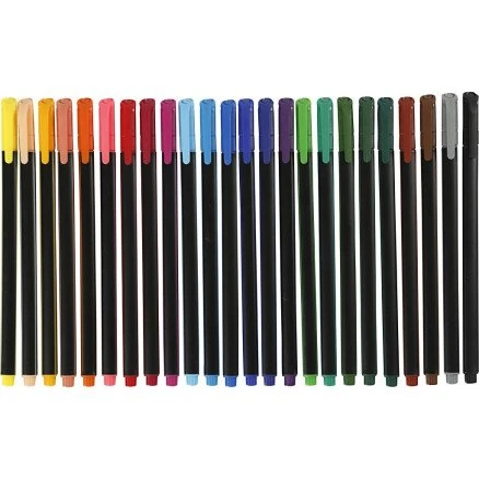 Colortime Fineliner tuscher 0,6–0,7 mm - 24 farver