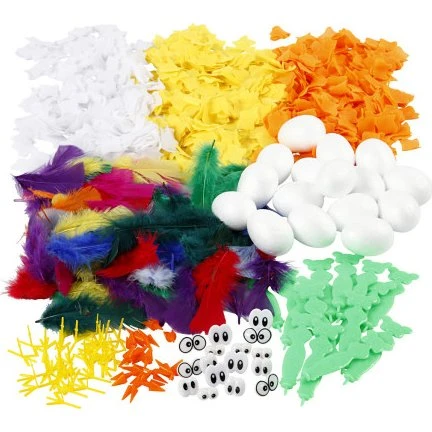 Materialesæt til kyllinger, 16 stk., H 6 cm