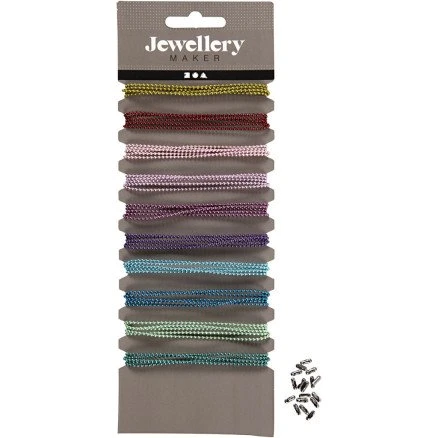 Kulørte kuglekæder 1,5 mm – 10 x 80 cm, assorterede farver