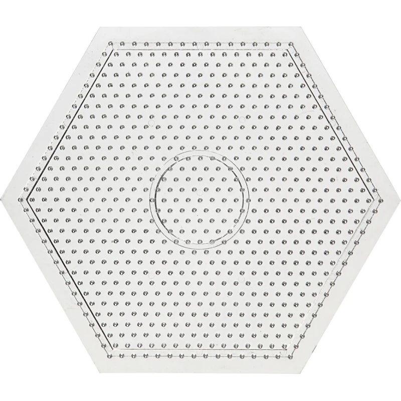 Haxagon 6-kantet perleplade 15×15 cm (klar, medium)