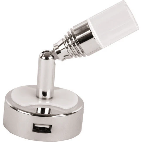 Ukendt mærke Væglampe 12V/1W LED med USB og afbryder