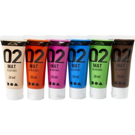 A-color Akrylmaling Mat 6x20 ml – suppleringsfarver