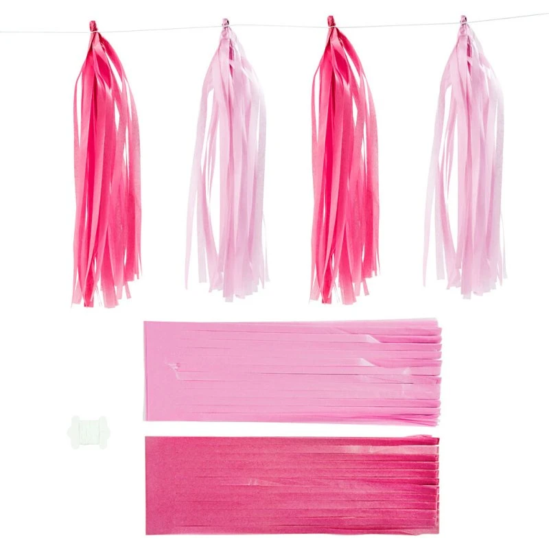 Kvast 12x35 cm silkepapir, pink – 12 stk