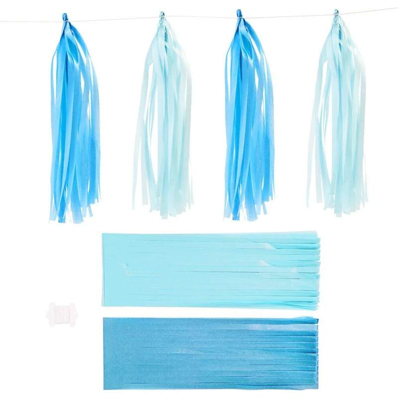 Kvast 12x35 cm, 14 g – blå/lyseblå, 12 stk.