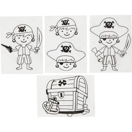 Krympeplast Pirater 10,5x14,5 cm 0,3 mm mat transparent 4 ark