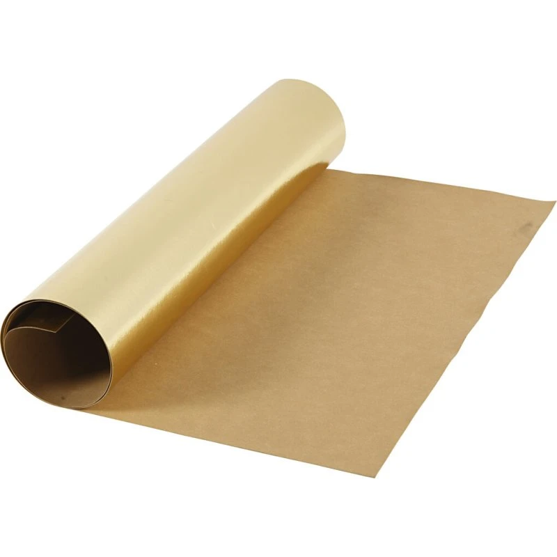 Læderpapir 49 cm, 350 g folie - Guld (1 m)