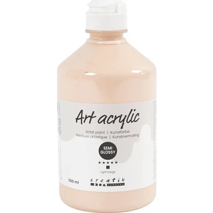 Art Akrylmaling halvblank 500 ml – lys pudder
