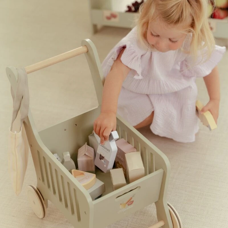 Little Dutch Træindkøbsvogn med varer (FSC)