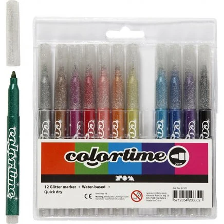 Colortime Glimmertuscher 4,2 mm - 12 farver
