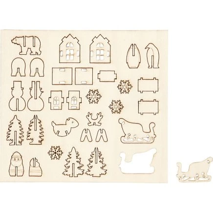 Saml-selv træfigur, jul 15,5×17 cm, 3 mm – 1 pk