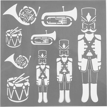 Stencil Nøddeknækker 30,5x30,5 cm – 0,31 mm (1 ark)