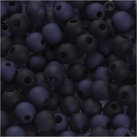 Uden Mærke plastperler, ø 6 mm, hul 2 mm, blå, 40 g