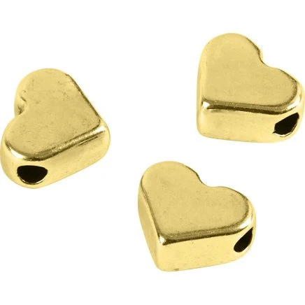 Ledperle forgyldt 5,5x7 mm, hul 1 mm, 3 stk