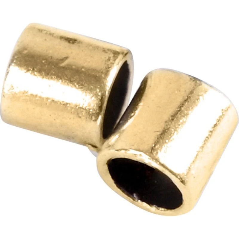 Uden mærke Enderør 2x2 mm, hul 1,4 mm, forgyldt - 80 stk