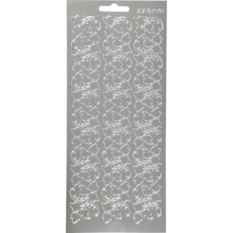 Klistermærker Blade, selvklæbende sølvfolie 10x23 cm