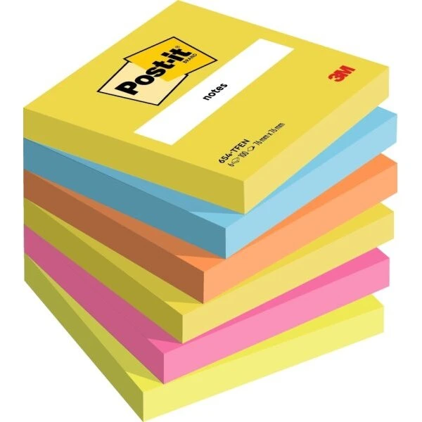 Post-it Notes 76x76 mm Energetic Colour, 6 blokke