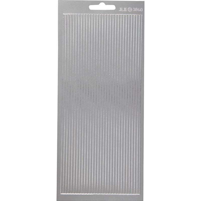 Universal Klistermærker - Strimler til Kanter, sølv (1 ark)