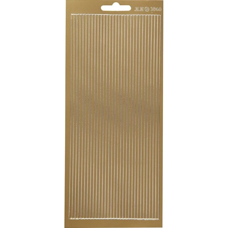 Klistermærker Strimler til kanter, guld, 10x23 cm - 1 ark