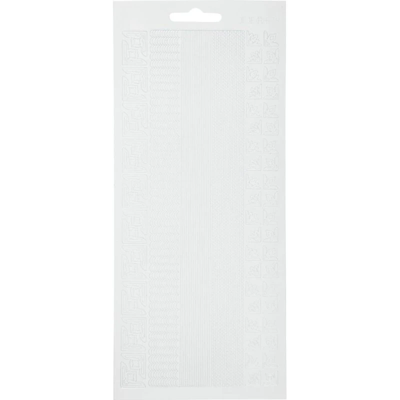 Klistermærker Strimler til Kanter, Hvid – 1 ark (10x23 cm)