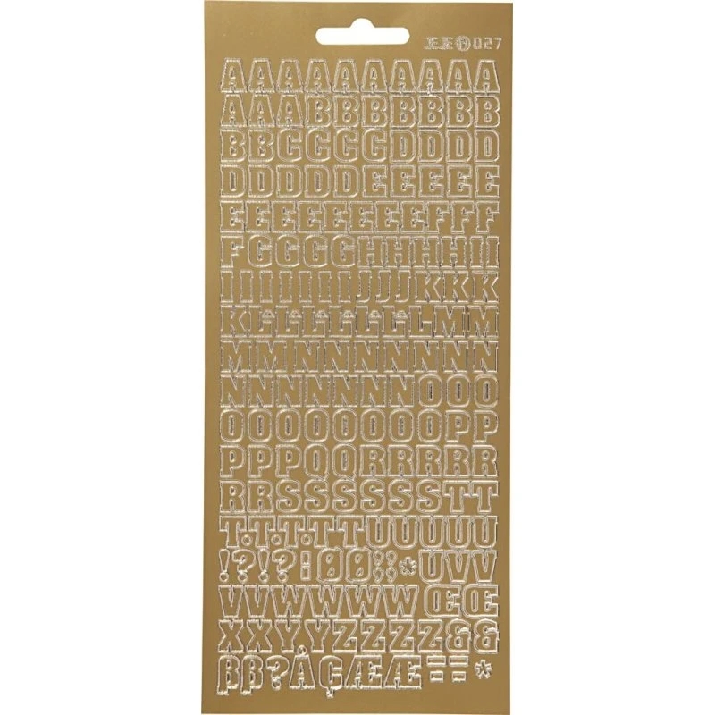 Focus Bogstav Klistermærker - Guld 176 stk.