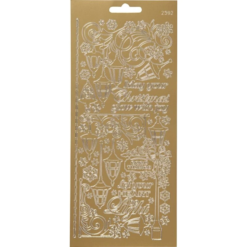 Ukendt mærke Klistermærker - Lanterner, guld (ark 10x23 cm)