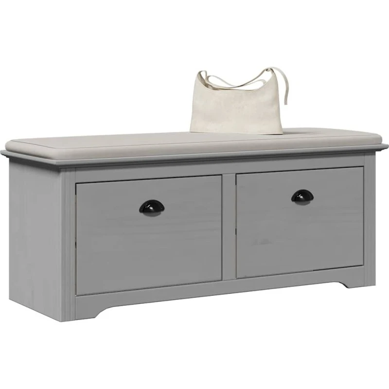 vidaXL BODO entrébænk 114x40x45 cm grå