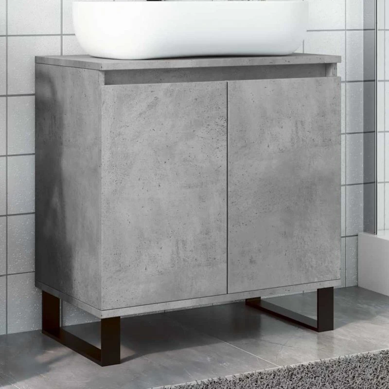 vidaXL badeværelsesskab 58x33x60 cm konstrueret træ - betongrå