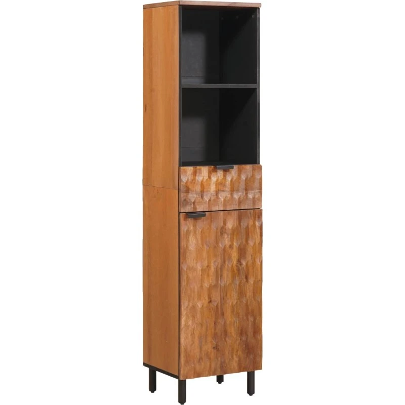 vidaXL Badeværelsesskab 38 x 33 x 160 cm Brun – Massivt mangotræ