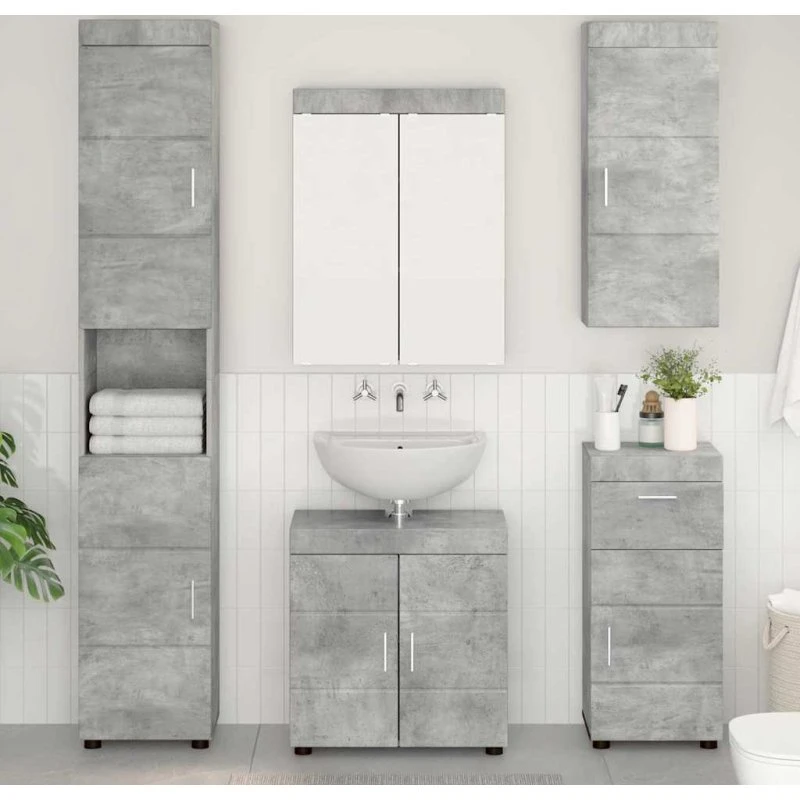 vidaXL TULUM Badeværelsesvægskab Beton Grå 37 x 24,5 x 86 cm