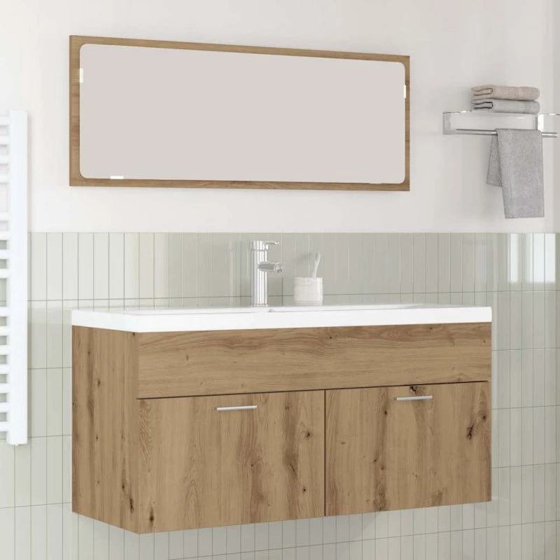 vidaXL Badeværelsesskab Artisan Egetræ 100x38,5x46 cm