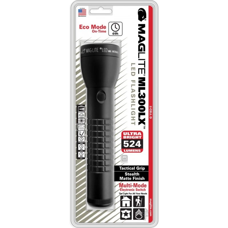 Maglite ML300LX lommelygte med 2 D-cell