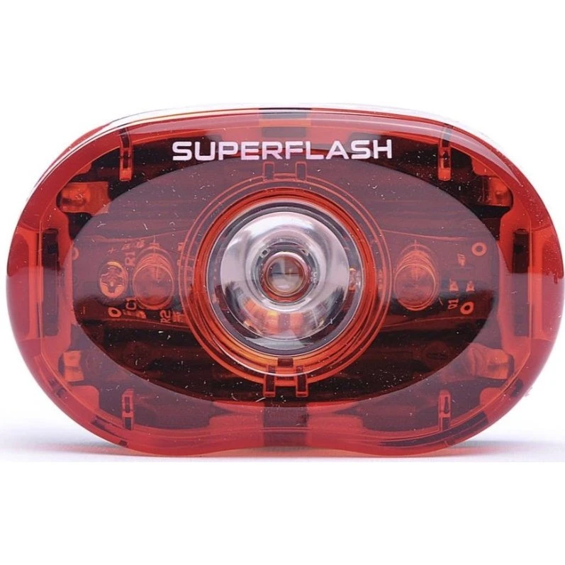 Smart Superflash baglygte (rød LED) – inkl. batterier