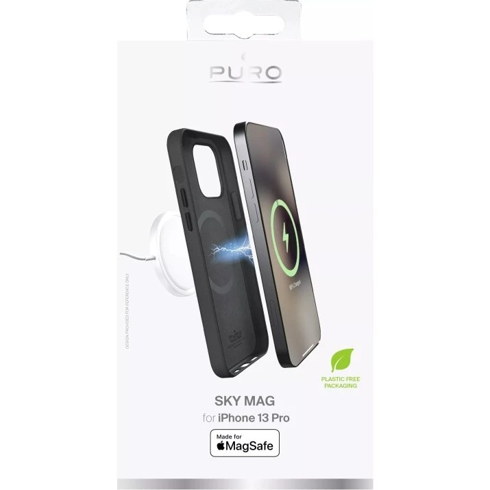 Puro SKY MAG Leather Look Cover til iPhone 13 Pro, sort