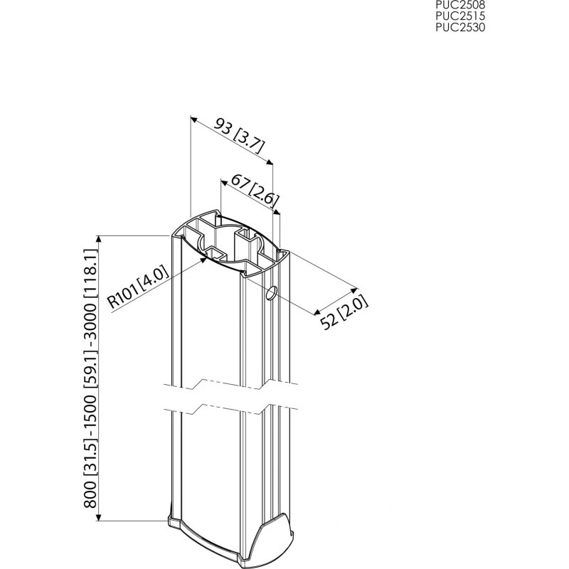 Vogel's PUC 2508 Connect-it loftstang 80 cm, 80 kg, sort