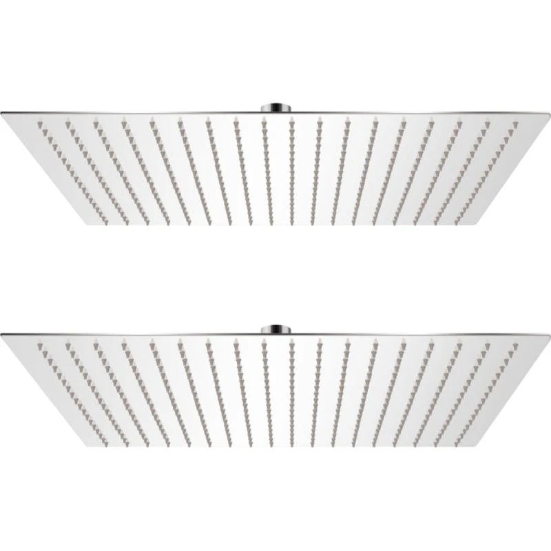 vidaXL 2-pak brusehoved 50 x 50 cm rustfrit stål (rainshower)