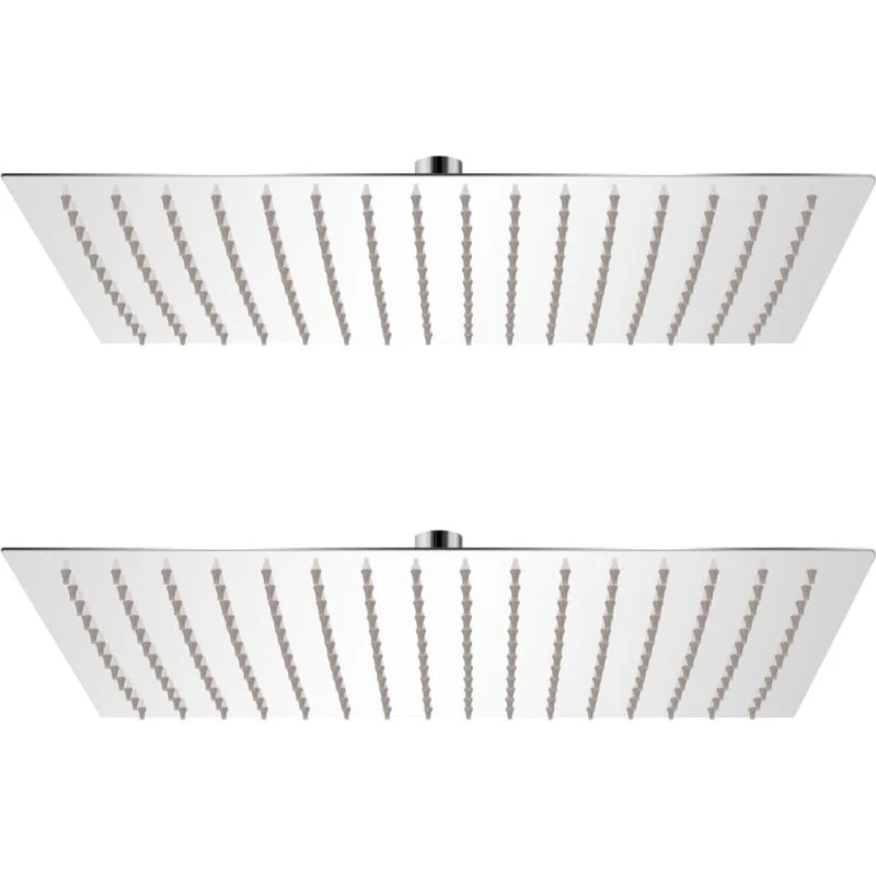 vidaXL Rainshower brusehoveder 2 stk 40x30 cm rustfrit stål