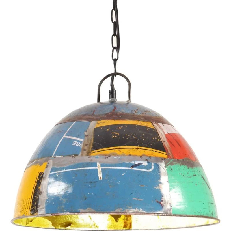 vidaXL Industriel hængelampe 41 cm rund Vintagestil E27 25W flerfarvet