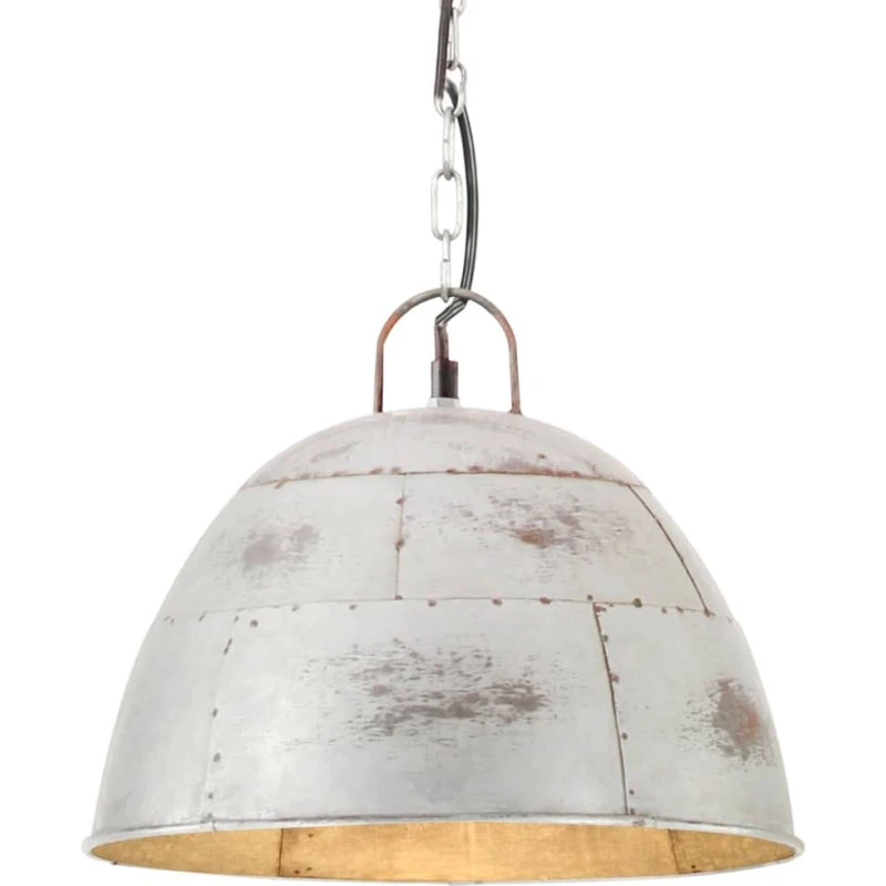 vidaXL industriel hængelampe 31 cm rund vintage E27 25W sølv