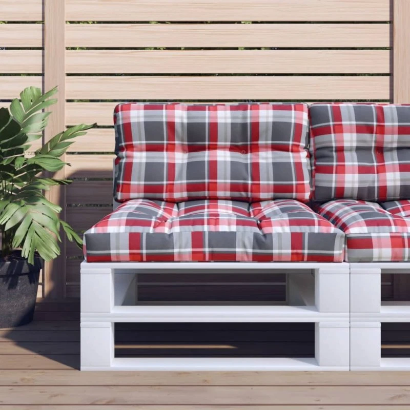 vidaXL pallehynde 80x40x12 cm rødternet polyester