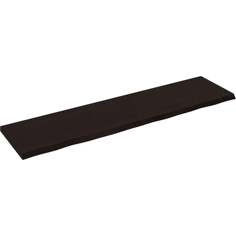 vidaXL bordplade 160x40x(2-4) cm massivt egetræ mørkebrun