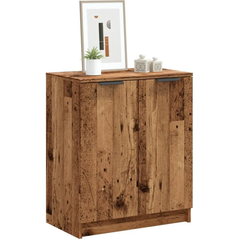 vidaXL skoreol 59x35x70 cm i gammelt træ-look