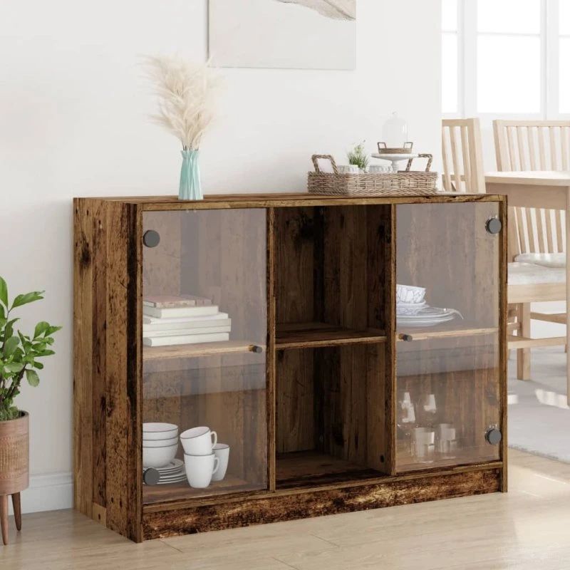 vidaXL skænk 102x37x75,5 cm i antikt trælook