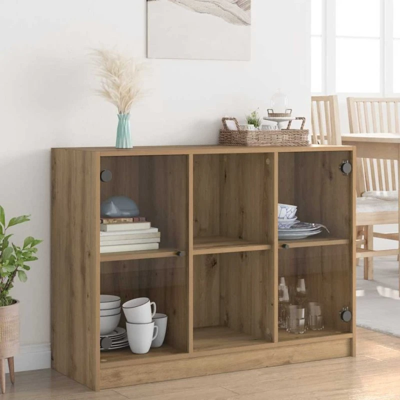 vidaXL skænk 102x37x75,5 cm konstrueret træ kunsteg