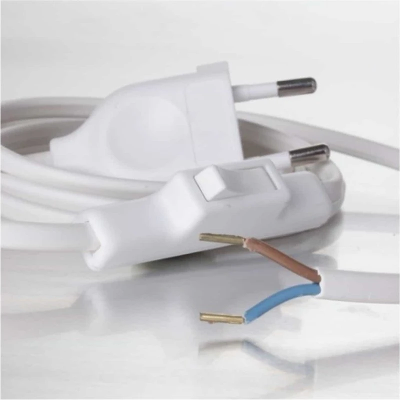 NQ Power ledning med afbryder 1,5 m - hvid