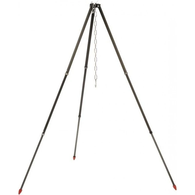 Robens Teleskopisk aluminiumsbålstativ, sort/grå, op til 120 cm